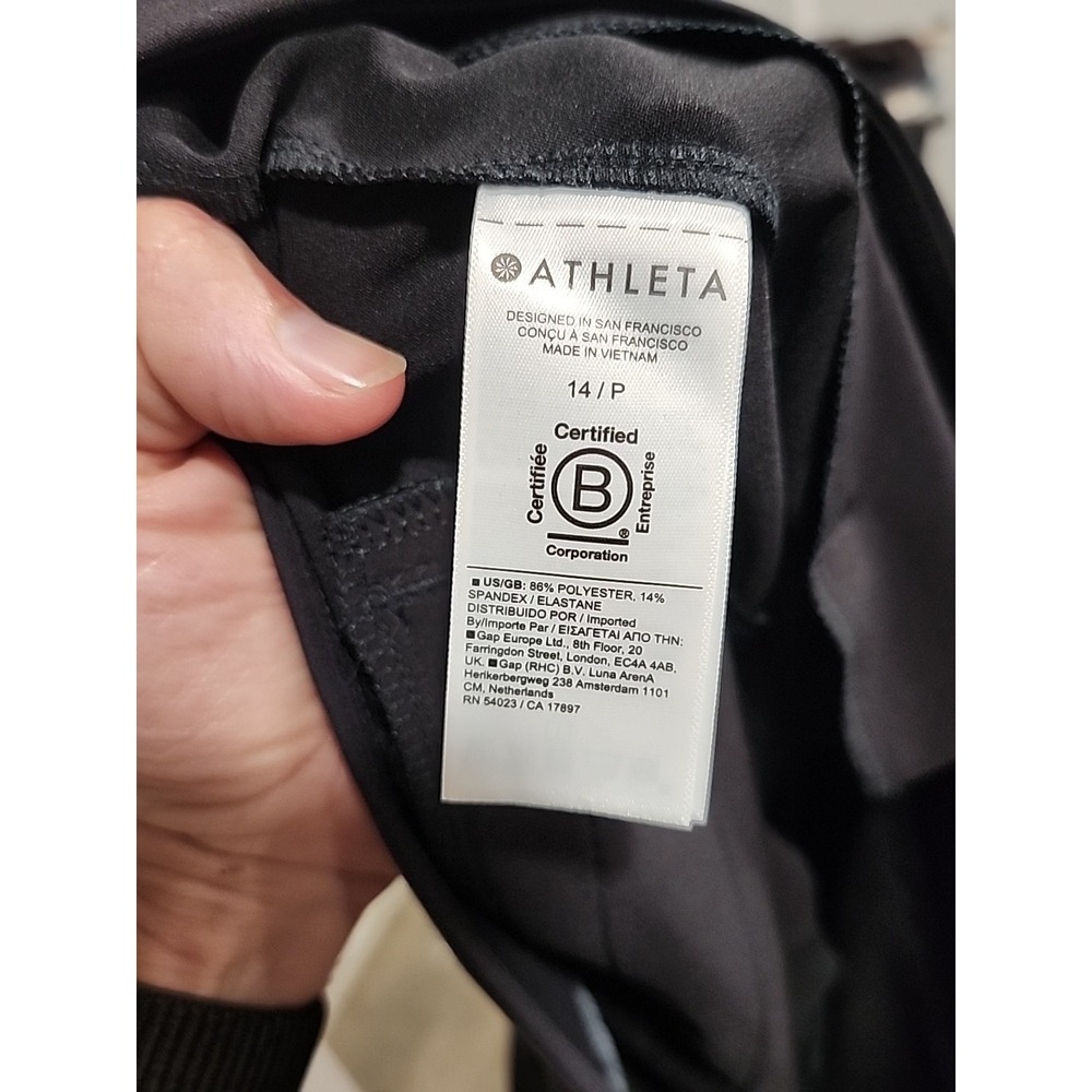 Athleta‎ NWT Endless Pant Womens 14/P Black 26 Inseam High Waist Pockets Stretch - Picture 8 of 8